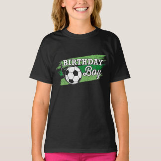 サッカー誕生日ボーイサッカー誕生日パーティー Tシャツ