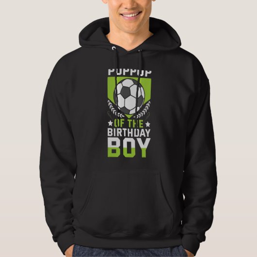 サッカー誕生日ボーイチームのポポップ パーカ (正面)