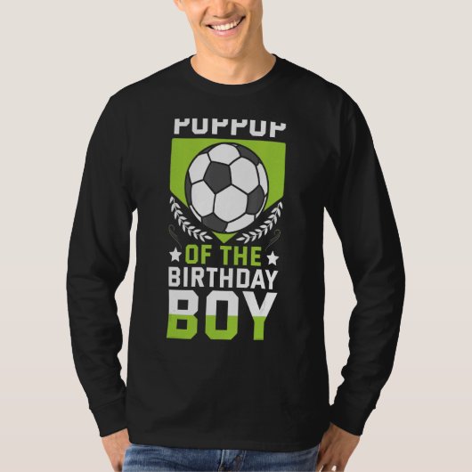 サッカー誕生日ボーイチームのポポップ Tシャツ (正面)