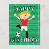 サッカー誕生日ボーイ赤と白1 ポストカード (正面)