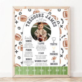 サッカー誕生日マイルストーンポスター一年下 ポスター