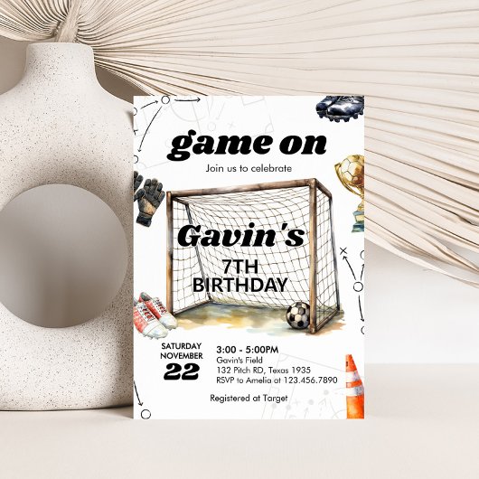 サッカー誕生日会 ゲームオン 招待状