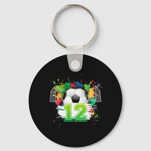 サッカー誕生日会 12歳 サッカー キーホルダー (正面)