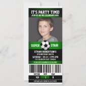 サッカー誕生日写真テンプレート 招待状 (正面)