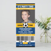 サッカー誕生日写真テンプレート 招待状 (スタンド正面)