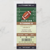 サッカー誕生日招待状サッカーチケットパーティー 招待状 (正面)