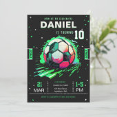 サッカー誕生日招待状スポーツ招待状 招待状 (スタンド正面)