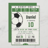 サッカー誕生日招待状スポーツ誕生日 招待状 (正面/裏面)
