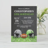 サッカー誕生日招待状バースデーパーティーグリーン 招待状 (スタンド正面)