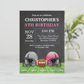 サッカー誕生日招待状バースデーパーティーピンク 招待状 (スタンド正面)