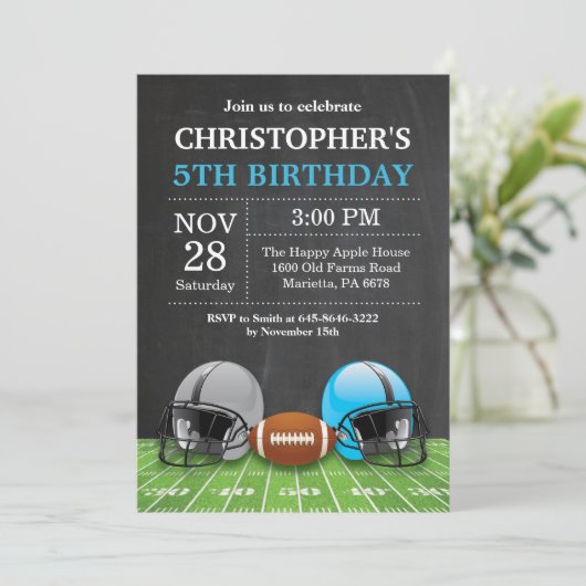 サッカー誕生日招待状バースデーパーティーブール 招待状 (スタンド正面)