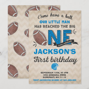 サッカー誕生日招待状フットボール1歳の誕生日 招待状