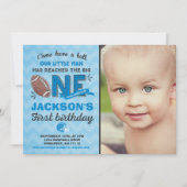 サッカー誕生日招待状フットボール1st誕生日 招待状 (正面)