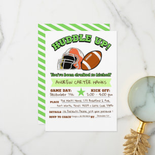サッカー誕生日招待状ボーイズHuddle up! サンキューカード