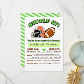 サッカー誕生日招待状ボーイズHuddle up! サンキューカード