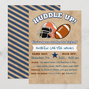 サッカー誕生日招待状ボーイズHuddle up! セーブザデート