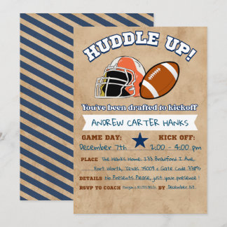 サッカー誕生日招待状ボーイズHuddle up! 招待状