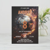 サッカー誕生日招待状ミニマリストカード 招待状 (スタンド正面)