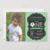 サッカー誕生日招待状第1誕生日パーティー 招待状 (正面)