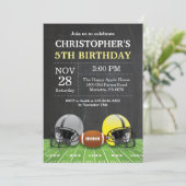 サッカー誕生日招待状誕生日パーティイエロー 招待状 (スタンド正面)