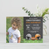 サッカー誕生日招待状誕生日パーティーオレンジ 招待状 (スタンド正面)