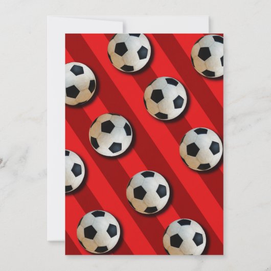 サッカー誕生日招待状赤 招待状 (裏面)