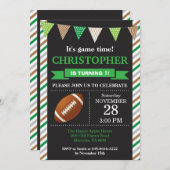 サッカー誕生日招待状1日目の誕生日パーティー 招待状 (正面/裏面)