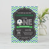 サッカー誕生日招待状1歳の誕生日パーティー 招待状 (スタンド正面)