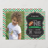 サッカー誕生日招待状1st誕生日パーティー 招待状 (正面/裏面)