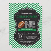 サッカー誕生日招待状1st誕生日パーティー 招待状 (正面/裏面)