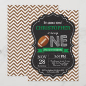 サッカー誕生日招待状1st誕生日パーティー 招待状 (正面/裏面)