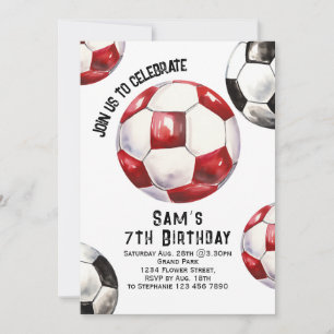 サッカー誕生日招待状 – サッカーパーティー 招待状