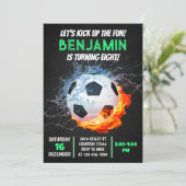 サッカー誕生日招待状、サッカーパーティー 招待状 (スタンド正面)