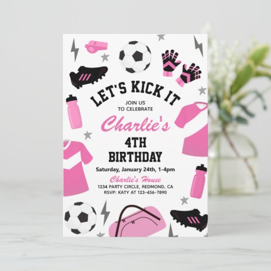サッカー誕生日招待状 |サッカー招待状 招待状 (スタンド正面)