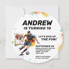 サッカー誕生日招待状 – サッカー – キッズパーティー