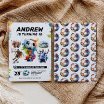 サッカー誕生日招待状 – サッカー – キッズパーティー