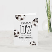 サッカー誕生日招待状、ボーイズサッカーパーティー 招待状