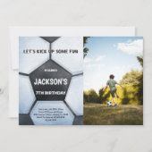 サッカー誕生日招待状(写真あり) 招待状 (正面)
