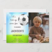 サッカー誕生日招待状(写真あり) 招待状 (正面)