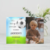 サッカー誕生日招待状(写真あり) 招待状 (スタンド正面)