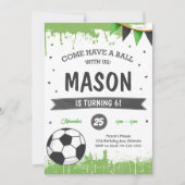 サッカー誕生日招待状 招待状 (正面)