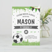 サッカー誕生日招待状 招待状 (スタンド正面)