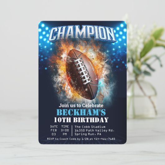 サッカー誕生日招待状 招待状 (スタンド正面)