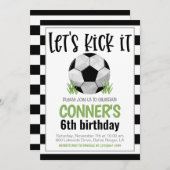 サッカー誕生日招待状 招待状 (正面/裏面)