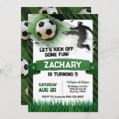 サッカー誕生日招待状 招待状 (正面/裏面)