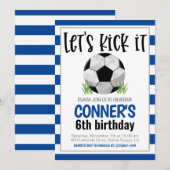 サッカー誕生日招待状 招待状 (正面/裏面)
