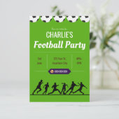 サッカー誕生日招待状 – 編集可能 出欠カード (スタンド正面)