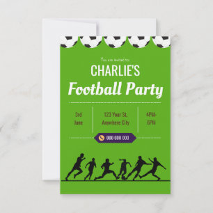 サッカー誕生日招待状 – 編集可能 出欠カード