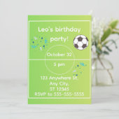 サッカー誕生日招待状(編集可能) 招待状 (スタンド正面)