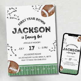 サッカー誕生日招待状、1年目ダウン、足 招待状